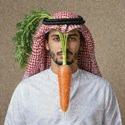 dream Masterpiece Portrait of carrot top, dressed  thobe, Ghutra and Egal