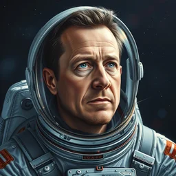 full portrait of elon musk as an astronaut, hyper detailed, award winning