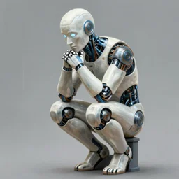 the thinker as an i robot, intricate, elegant, volumetric lighting, scenery, digital painting, highly detailed, artstation, sharp focus, illustration, concept art, luis rollo, ruan jia, steve mccurry, john berkey