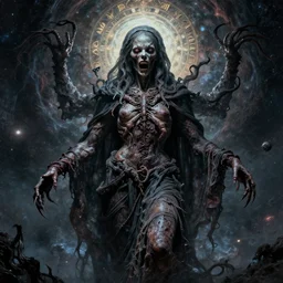 the transcendent being embodying fundamental fear from the outer space, photorealistic, detailed photography, divinity, awful, cosmic horror, religious art