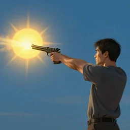 so he shot at the sun with a gun, surreal