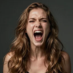 hyper realistic photography portrait of beautiful shouting angry girl cinematic, vallejo, full shot, craig mullins greg rutkowski, artstation, cgsociety