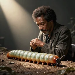 john coltrane snuggling a giant mealworm