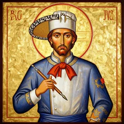 a mexican chef byzantine icon artwork