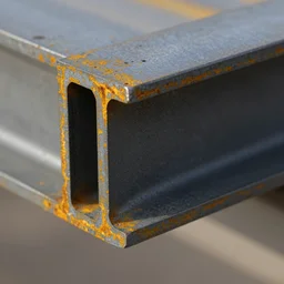 macro, steel t beam, oxidized, photography
