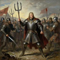 robert baratheon leads the battle of the trident. art by gaston bussiere.
