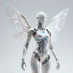 futuristic biomech being, ethereal machine, ultralight, quantum deep magic, wings, wires and veins, ferrofluid, bismuth, unsettling yet delicate and beautiful, style blend of hideo kojima, shojo manga, and botticelli, in a future city resembling the vatican, neo - andean architecture and brutalism, 4 k photorealistic, ultra fine inklines, arnold render