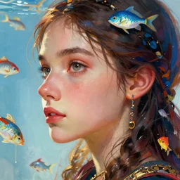 closeup profile medieval nicoletta ceccoli, mark ryden, lostfish, hyung tae, frank frazetta, face portrait of cyberpunk girl portrait, hyper realistic, artstation, illustration, digital paint, matte paint, vivid colors, bright, cheerful, detailed and intricate environment