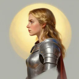 side profile centered painted portrait, Imogen Poots as holy Paladin, D&D, matte painting concept art, beautifully backlit, official fanart, colourful, pretty face, intricate eyes, beautiful, elegant, Anime by and ilya kuvshinov and Cushart Krentz and Gilleard James, 4k, HDR, Trending on artstation, Behance, award winning