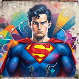 symmetry!! portrait of superman by sachin teng, organic, cables, matte painting, geometric shapes, hard edges! graffiti, street art