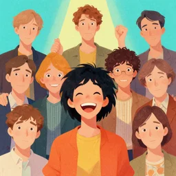 a beautiful illustration of a joyful person of the upper planes by mynameistran and artgerm and wlop and loish and alex grey and wlop and wes anderson and spike jonze, trending on artstation