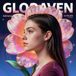 side profile macro portrait, medium shot, adriana chechik with synthwave flower, gloomhaven, colorful swirly magic ripples, retrowave style fantasy poster, by greg manchess, huang guangjian, lois van baarle, sachin teng, greg rutkowski, jesper ejsing, ilya kuvshinov