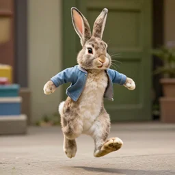 dexter morgan dressed as a bunny rabbit, hopping around, photo quality