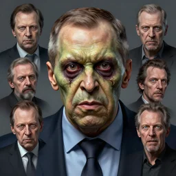 sergey lavrov, is gremlin zombie, awe face, toothless horror macabre face, by donato giancola and greg rutkowski and wayne barlow and zdzisław beksinski, realistic face, digital art