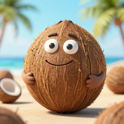 all you need is to find a coconut man,, silly, coconuts, ultra realistic, unreal engine 5, depth of field, bokeh, octane render, 8 k hd,