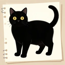 A reference sheet for a formally dressed black cat, digital art