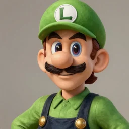 hyper realistic portrait, beautifully rendered, luis guzman as luigi wearing green, smirking deviously, luigi, painted by greg rutkowski, wlop, artgerm, dishonored 2