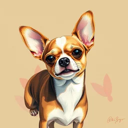 a beautiful painting chihuahua, by ukiyo - e award - winning art color screen printing