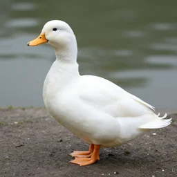 photo of a white call duck