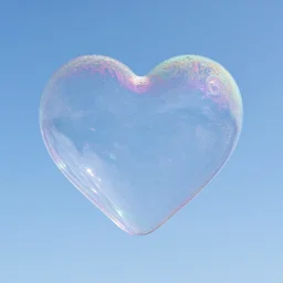 a soap bubble in the form of a heart