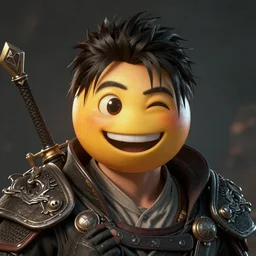 fantasy squint emoji, unreal 5, DAZ, hyperrealistic, octane render, cosplay, RPG portrait, dynamic lighting
