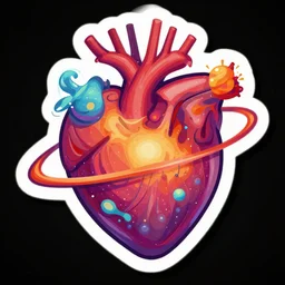 2 planet collapse particle fusion element macro cosmic heart art by butcher billy, sticker, colorful, illustration, highly detailed, simple, smooth and clean vector curves, no jagged lines, vector art, smooth