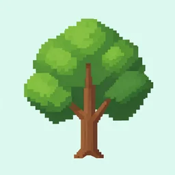 forest tree flat 2 d art moebius pixelated