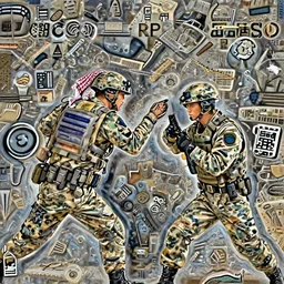 depiction of the duel Navy SEAL and Arab illustration by Ruan Jia and Mandy Jurgens and William-Adolphe Bouguereau, Artgerm, 4k, digital art, surreal, space dandy style, highly detailed, godsend, artstation, digital painting, concept art, smooth, sharp focus, illustration by Ruan Jia and Mandy Jurgens and William-Adolphe Bouguereau,