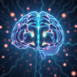 centralized, glowing brain concept art, smooth, sharp focus, illustration, surrealism, abstract, vaporwave, detailed