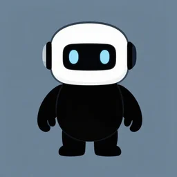 robot mascot icon white head black body round shapes trending on artstation