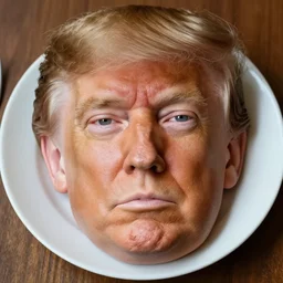 donald trump face breakfast, dish, top view, sigma 8 5 mm