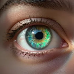 green eyes that have snakes instead of corneas