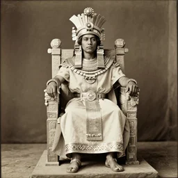 vintage photo of an aztec king on his throne by edward s curtis, photo journalism, photography, cinematic, national geographic photoshoot