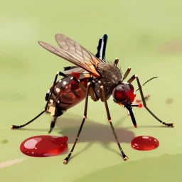 huge mosquito sucks blood macro shoot, illustration,