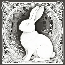 white bunny, intricate, elegant, magical, powerful, art nouveau, baroque style, forest, enchanted, art by art by artgerm and greg rutkowski and ruan jia and peter polach