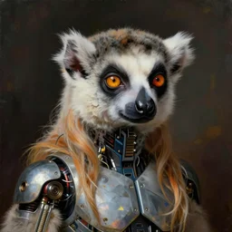 A Lemurian cyborg designed by Man Ray and Nam June Paik, portrait by Annie Liebovitz