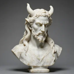 marble bust from the devil, satan, demon