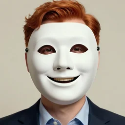 a cinematic portrait of the happy mask salesman, half - moon! eyes, ginger, art by lois van baarle and loish and rossdraws and sam yang and samdoesarts and artgerm and saruei and disney, digital art, highly detailed, intricate, sharp focus, trending on artstation hq, deviantart, unreal engine 5, 4 k uhd image