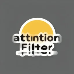 attention filter, minimalist logo without text, simple by victo ngai, kilian eng and jake parker, 2 colors, limited palette, sticker art, vector art, award winning