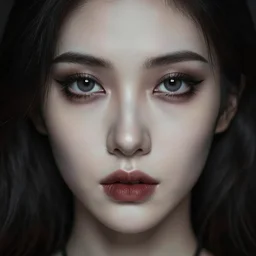 beautiful women portrait, perfect face ratio, spooky eyes, dramatic, highly detailed