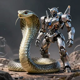 serpent - cobra - mecha machine mecanical creature robot of horizon forbidden west horizon zero dawn radiating a glowing aura global illumination ray tracing hdr fanart arstation by ian pesty and alena aenami artworks in 4 k