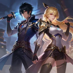 nightbringer yasuo vs dawnbringer riven digital painting