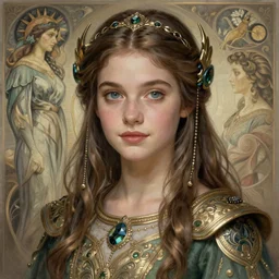 young annasophia robb as celtic princess, portrait, d & d, fantasy, intricate, elegant, highly detailed, digital painting, artstation, concept art, sharp focus, illustration, art by aleksi briclot, greg rutkowski and alphonse mucha