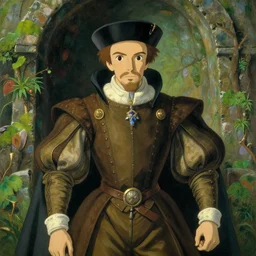 portrait of a will tudor gardening, jodhpurs greg manchess painting by sargent and leyendecker, studio ghibli fantasy close - up shot symmetrical intricate elegant matte painting illustration hearthstone, by greg rutkowski by greg tocchini by james gilleard,