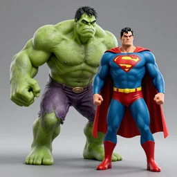 hyper - realistic hulk vs superman, comic book, by frank miller, 4 k, 3 d