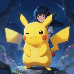 a girl from final fantasy live action, cosplaying as pikachu, evocative, mystical night, very very very very detailed, award winning, masterpiece digital painting by greg rutkowski, alex grey, artstation, 4 k wallpaper