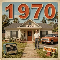 1 9 7 0 s ween - themed album cover, vintage, realistic, hyperrealistic, 8 k resolution, hd quality, very detailed, highly detailed, intricate details, real life, real world, trending on artstation, digital art, really realistic, very realisticm artistic, album cover, album, cover, remastered