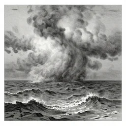 “An engraving of a storm at sea by Gustave Dore”