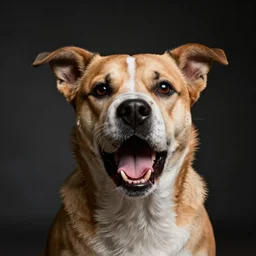 barking angry dog photo dramatic lighting