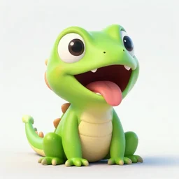 Hungry lizard, cute, detailed, digital art